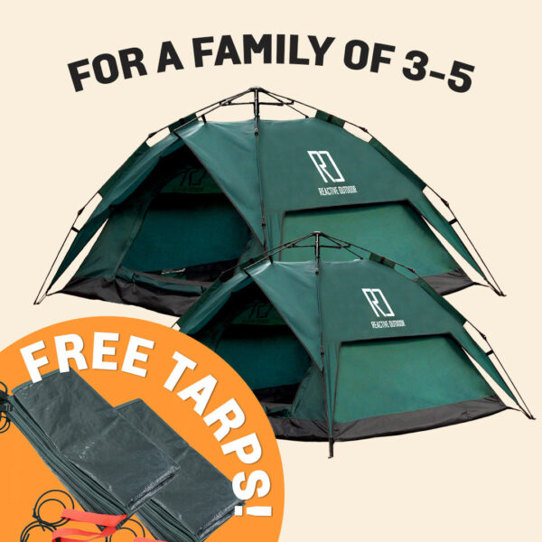 garagara Family Tent Set: Small & Large Quick-Setup Tents + 2 Free Waterproof Camping Tarps (CA)